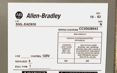 Allen Bradley 500L-EAD930-NOB