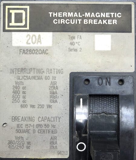 Square D FA26020AC-GL