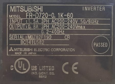 Mitsubishi Electric FR-D720-0.1K-60