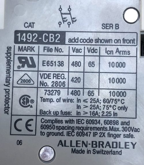 Allen Bradley 1492-CB2G200