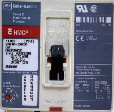 Cutler Hammer HMCP007C0C