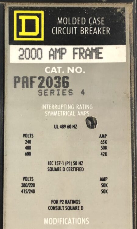 Square D PAF2036-1200-GL