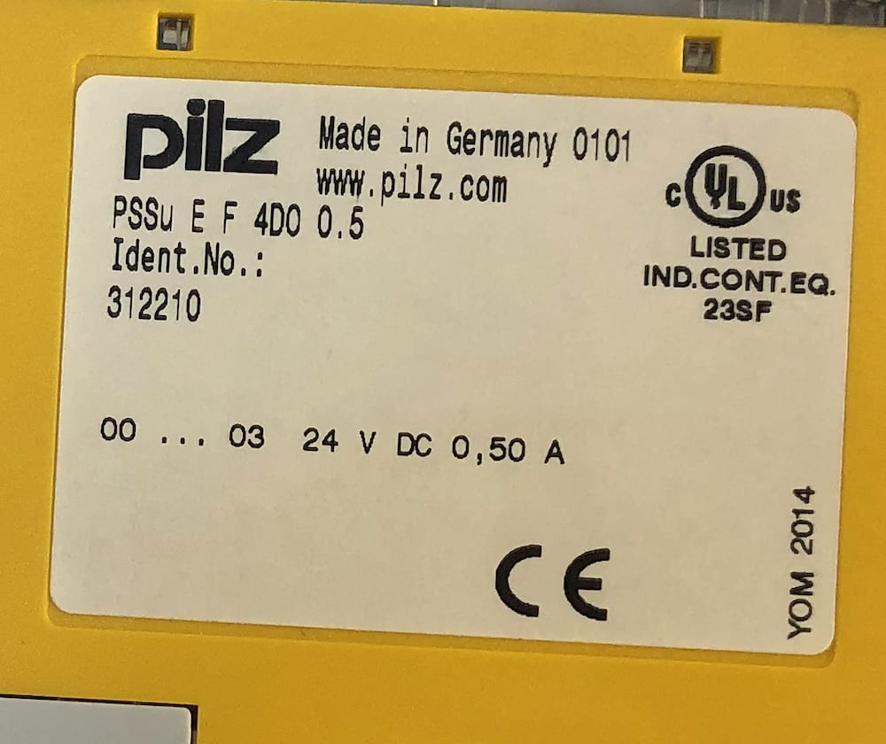 Pilz 312210 PSSu E F 4D0 0.5 Digital I/O Module Used Fully Functional