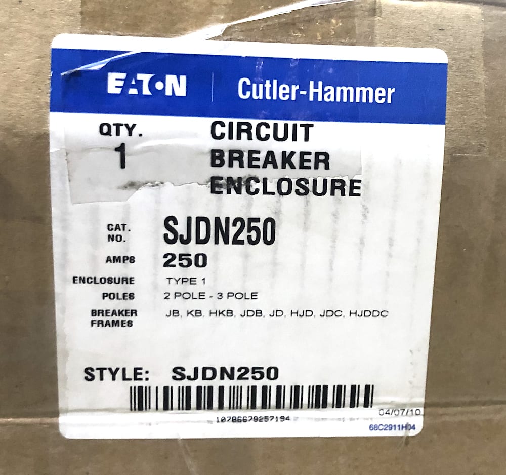 SJDN250 Eaton 250 Amp 2 Pole Circuit Breaker Enclosure