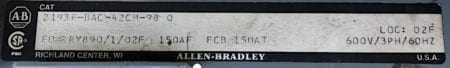 Allen Bradley 2193F-BAC-42CM-98