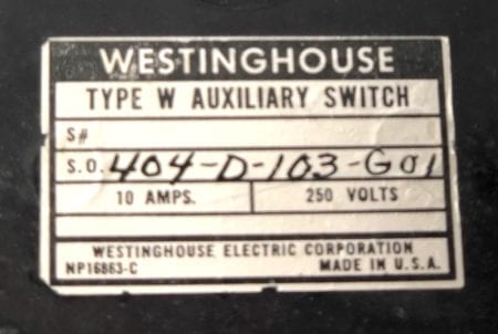 Westinghouse AUX-SWI-W