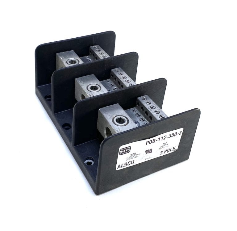 Ilsco PDB1123503 3 Pole 310Amp 600Vac Power Distribution Block