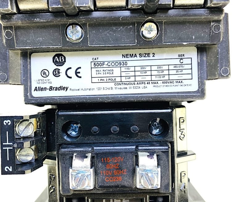 Allen Bradley 500FCOD930 3 Pole Size 2 Motor Starter w/120V Coil