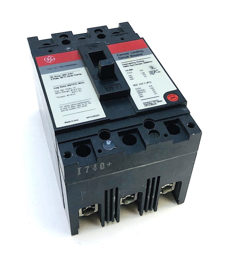 General Electric TEL136030WL 3 Pole 30 Amp 600 Vac Breaker Electrical