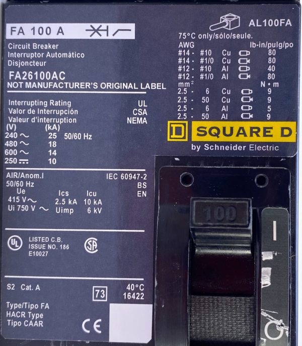 Square D FA26100AC-NML-CL