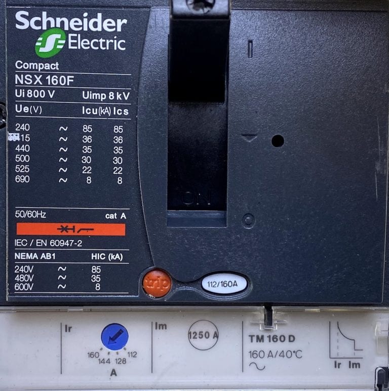 Schneider Electric NSX160F 3 Pole 160 Amp 600 Vac Compact Breaker