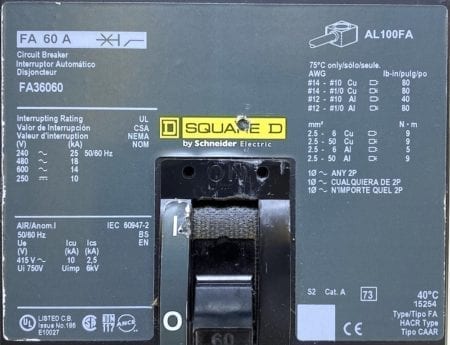 Square D FA36060-CL