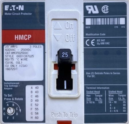 Eaton Cutler Hammer HMCP025D0C