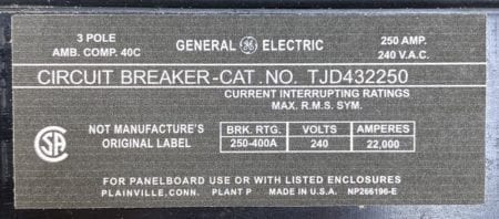 General Electric TJD432250-NML