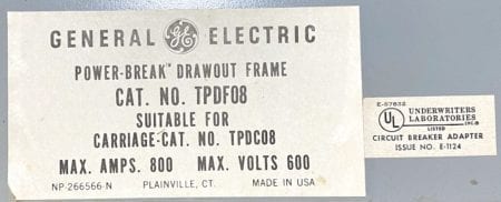 General Electric TPDF08