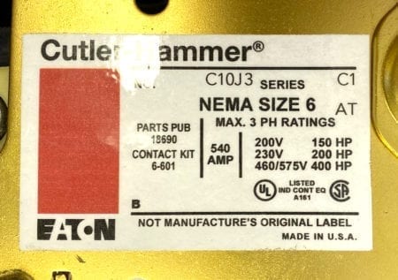 Cutler Hammer C10J3-NML-120