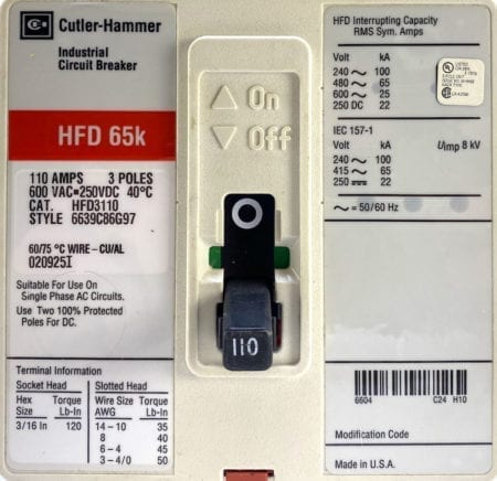 Eaton Cutler Hammer HFD3110-RL