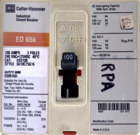 Eaton Cutler Hammer ED3100-RL
