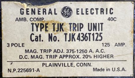 General Electric TJK436T125