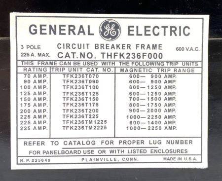 General Electric THFK236F000-125