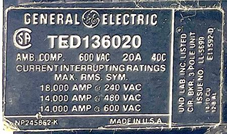 General Electric 136020-BF