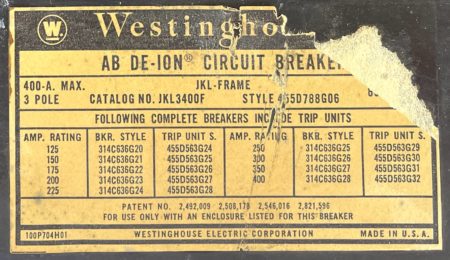 Westinghouse JKL3400F-400