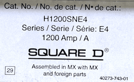 Square D H1200SNE4-NEW