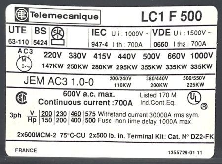 Telemecanique LC1F500