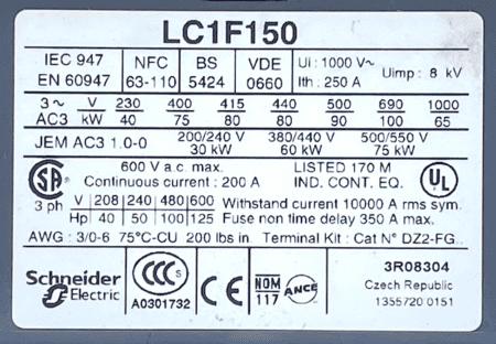Telemecanique LC1F150