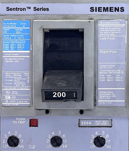 Siemens FXD63B200-200-CHIP-NML