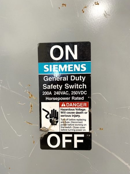 Siemens GNF324 3 Pole 200A 240V Indoor Non-Fusible Safety Switch