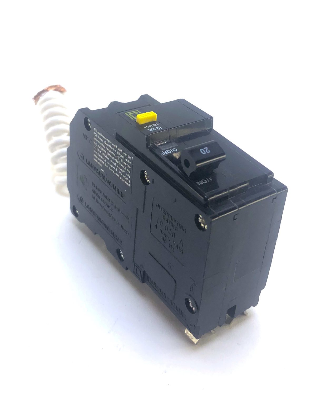 Square D QO220GFI 2 Pole 20 Amp 120/240 Vac Circuit Breaker