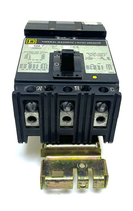 Square D FA36040 3Pole 40Amp 600Vac I-Line Breaker (Test Report) - Image 3