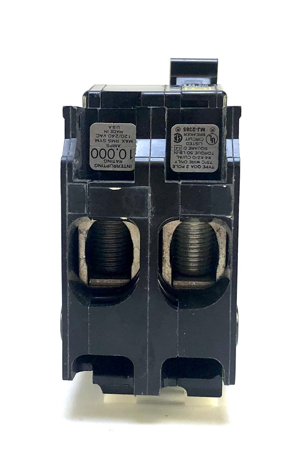 Square D Q02100 2 Pole 100 Amp 240 Vac Circuit Breaker Visi-Trip