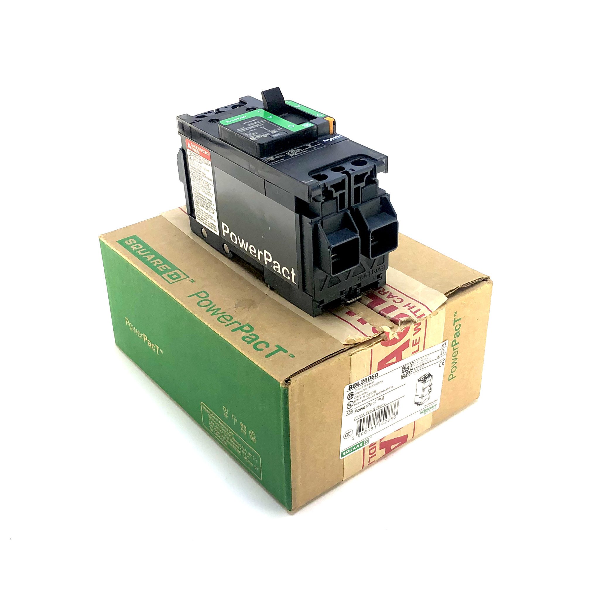Interruttore Square D PowerPact BJ BJA260702 &ndash; 60A 600V 2 Poli