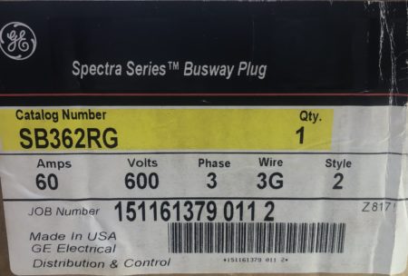 General Electric Busway Plug SB362RG-NIB