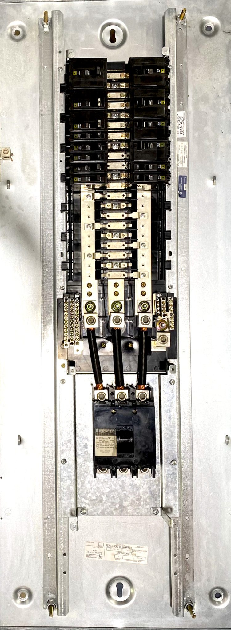 Square D NQOD 3P4W 225 Amp 240 Vac 42 Cir Main Breaker Panel