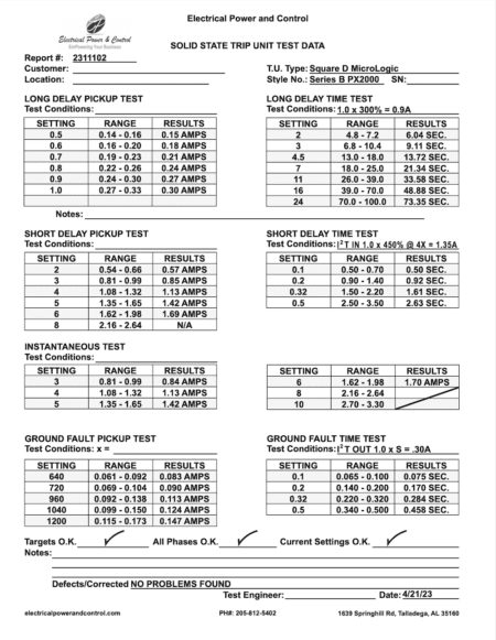 Square D PXF362500G-NML-GL-REPORTS-100%-LSIG