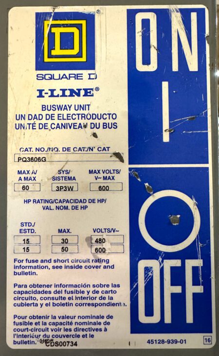 Square D PQ3606G-NEW