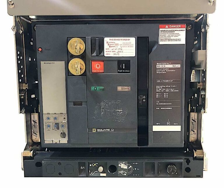 Square D NW 12 N 3 Pole 1200 Amp 600V MasterPact Breaker w_Cradle