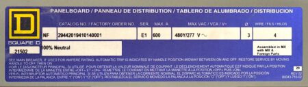 Square D DLS34600480N184E-NEW+BREAKERS