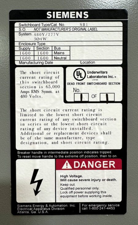 Siemens SMP341600480N1XX