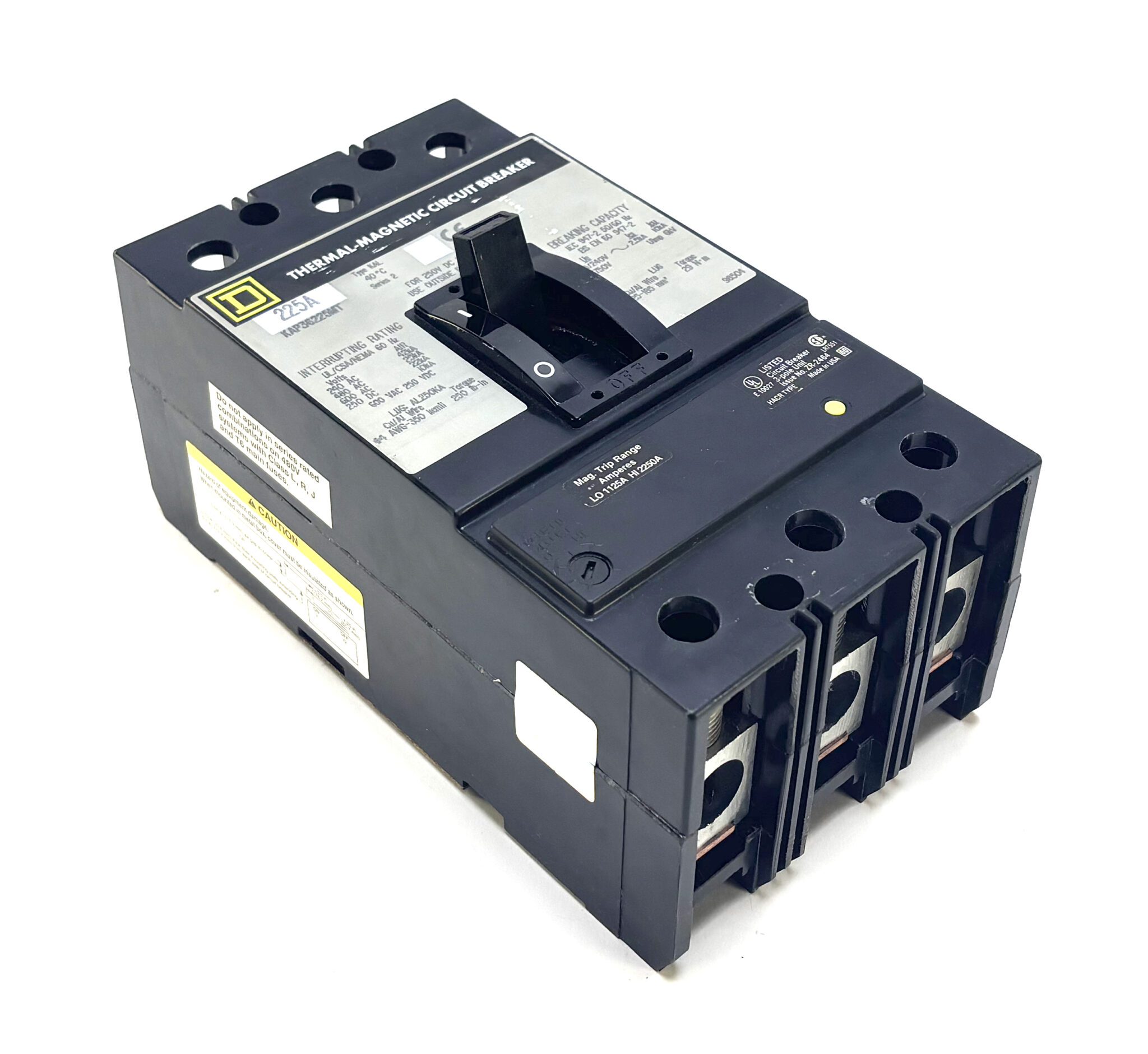 Square D KAP36225MT 3 Pole 225 Amp 600 Vac Circuit Breaker