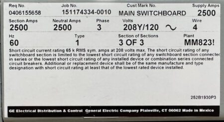 General Electric GDP342500208N1XX-USED