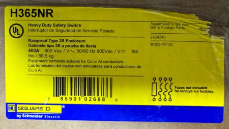 Square D H365NR-NEW-FUSES