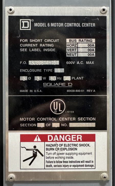 Square D DCP33600480N1XX-USED