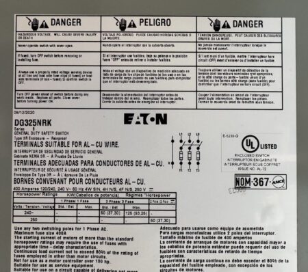 Eaton DG325NRK-USED-400A