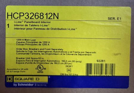 Square D HCP326812N 3P4W 1200 Amp 600V I-Line Interior (NEW) - Image 4