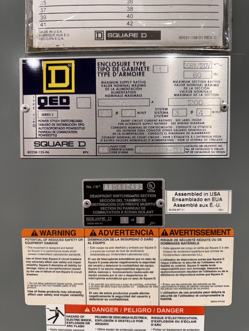 Square D DSP341200208N178L-SER-240SPD-PM5500-LI-RECON