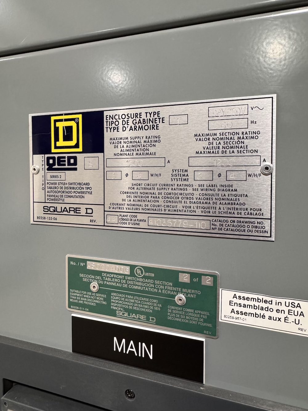 Square D DSP341200208N178L-SER-240SPD-PM5500-LI-RECON